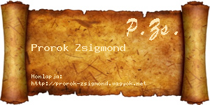 Prorok Zsigmond névjegykártya