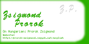 zsigmond prorok business card
